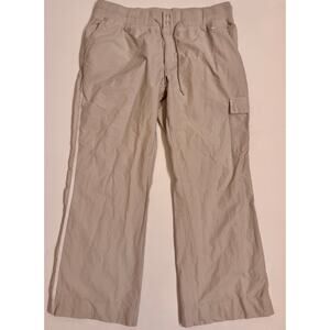 Vintage Y2k Women's Nike Cargo Pants Tan/White Stripe Size L Drawstring